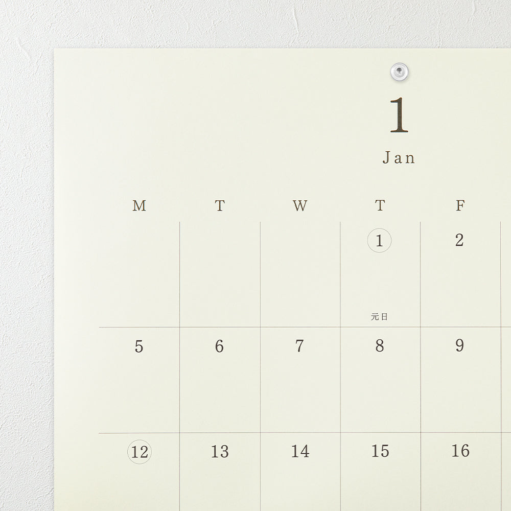 Midori MD Calendar Folded Wall-Hanging 2026 - A3