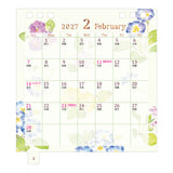 Midori Ring Calendar S - Country Time Flower