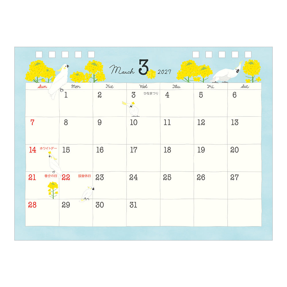 Midori Ring Calendar M - Bird