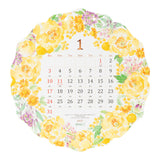 Midori Round Wall Calendar - Country Time Wreath
