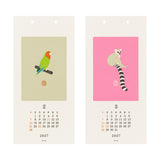 Midori Echizen Washi Wall Calendar S - Animal