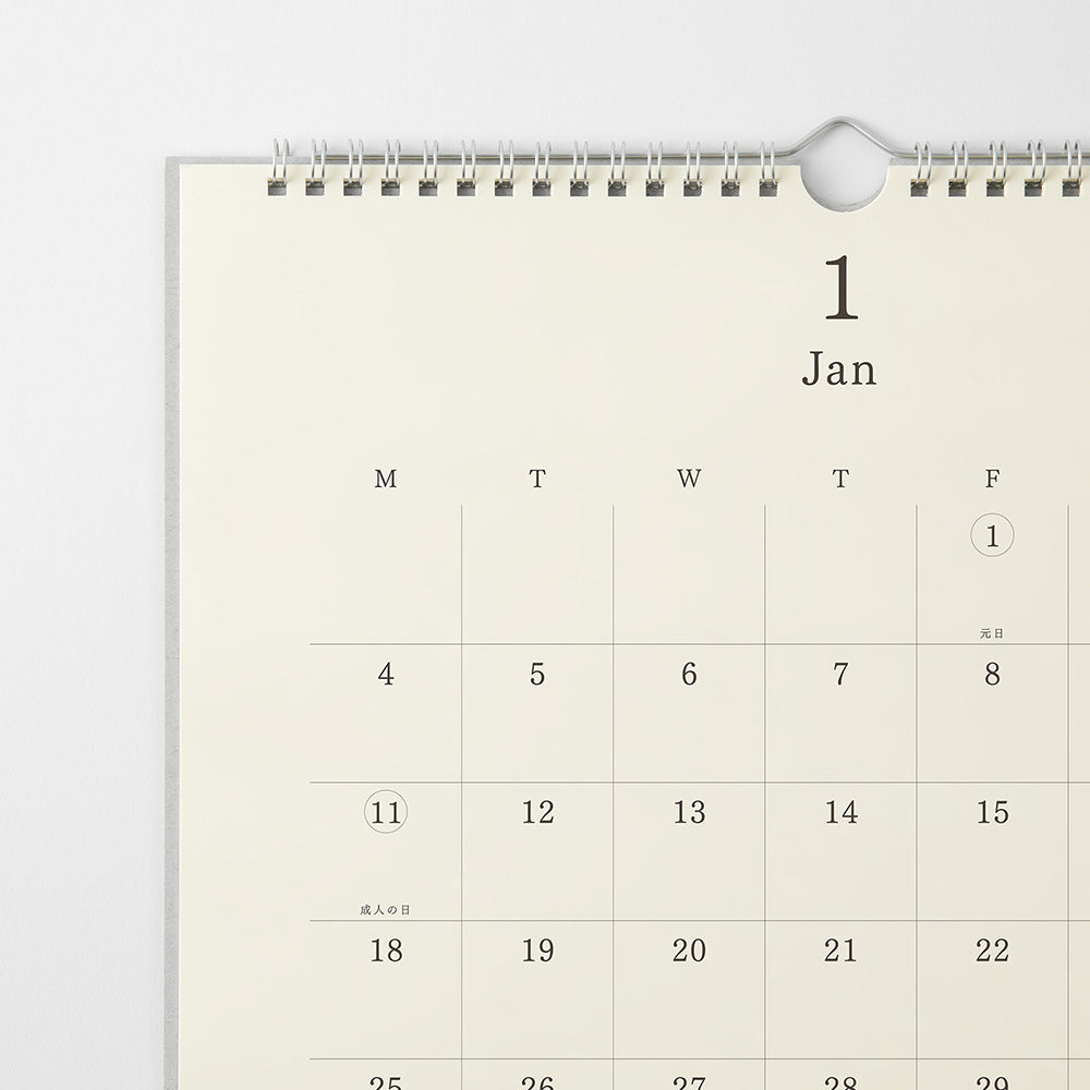 Midori MD Wall Calendar with Pencil