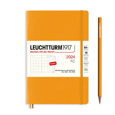 Leuchtturm Monthly Planner with Notebook - Paperback (B6+) 5" x 7 1/2"