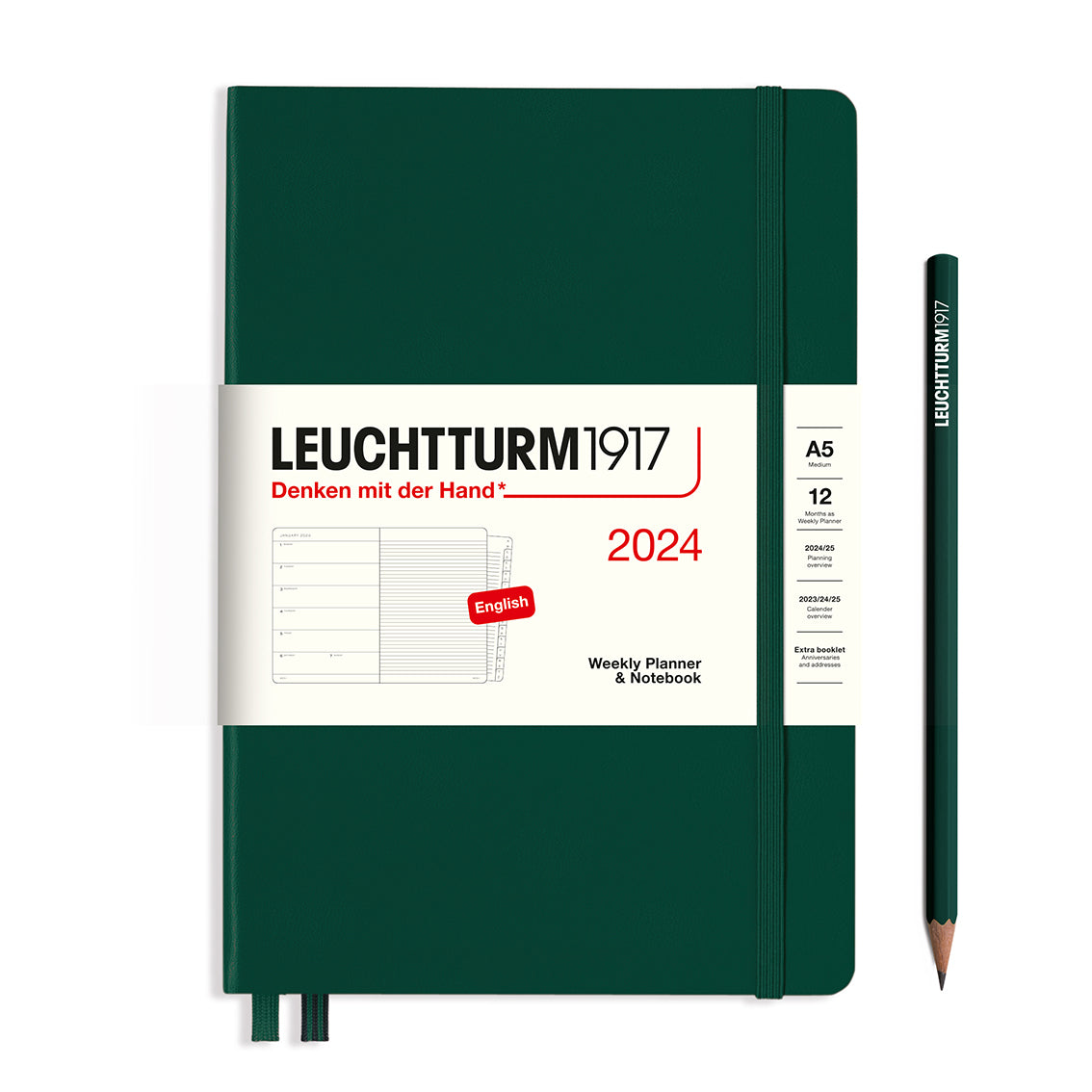 Leuchtturm Weekly Planner & Notebook - Medium (A5) 5 3/4" x 8 1/4"