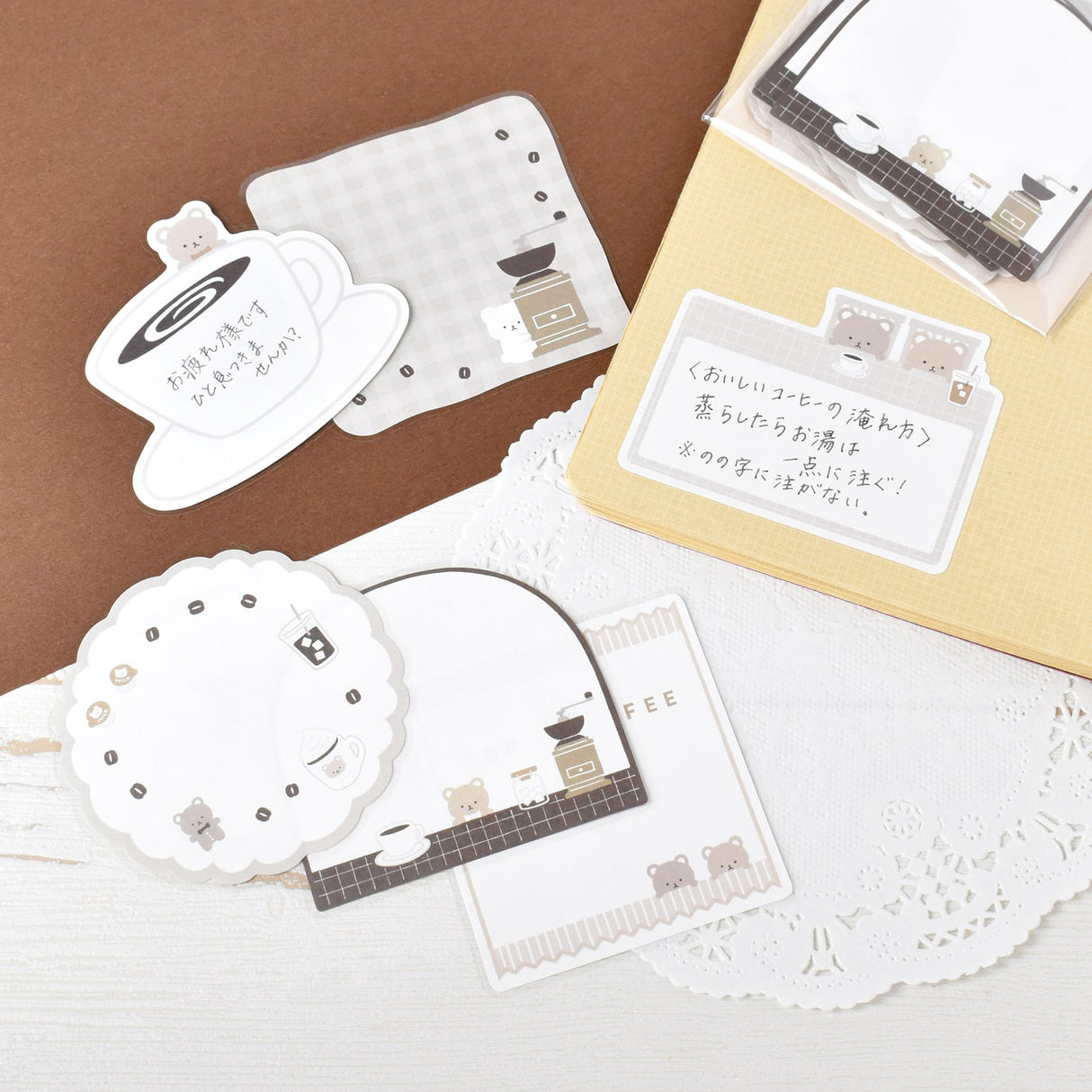 Papier Platz Flake Sticky Notes - Bear Coffee