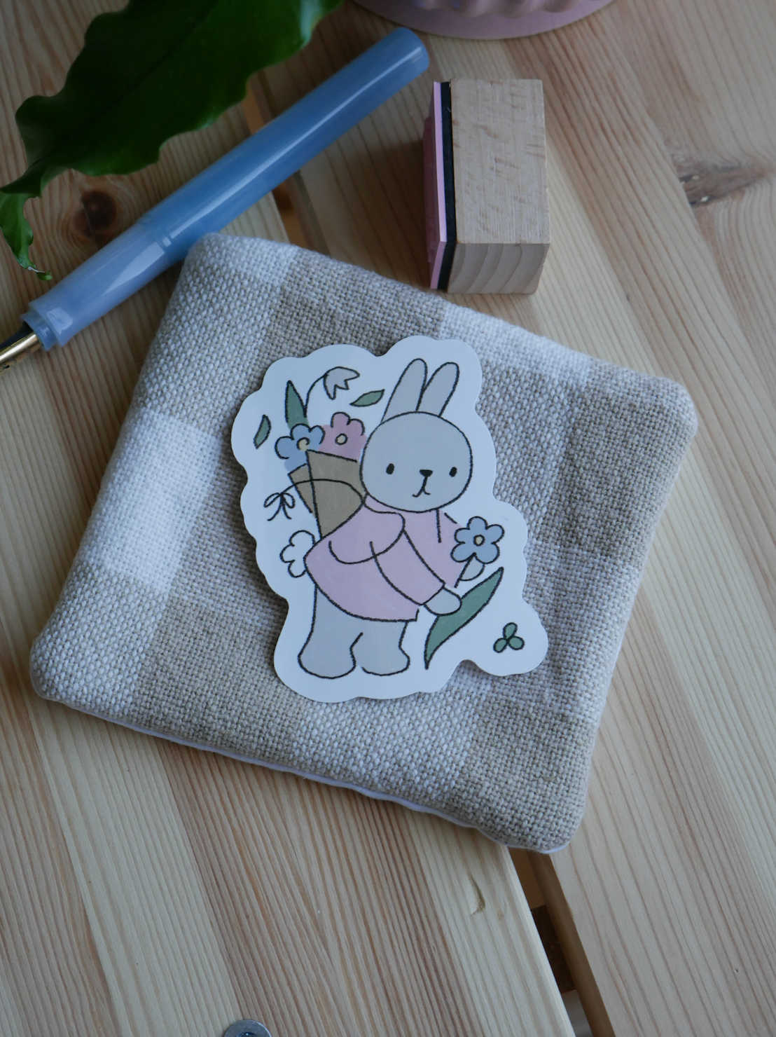 dana ate oatmeal! Collecting flowers vinyl sticker