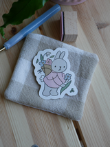dana ate oatmeal! Collecting flowers vinyl sticker
