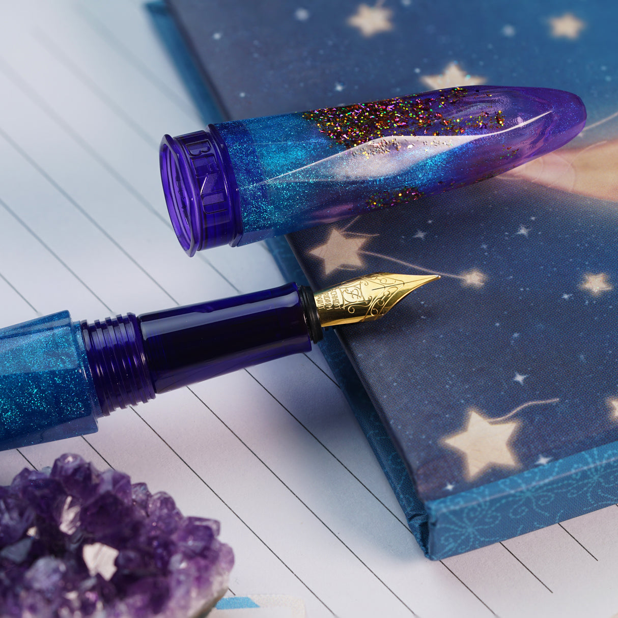 Benu Briolette Fountain Pen - Amethyst Tide