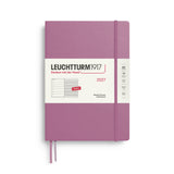 Weekly Planner & Notebook 2027, 12 Months, Ruled, English – Composition (B5) Hardcover Dusty Rose
