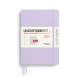 Weekly Planner & Notebook 2027, 12 Months, Ruled, English – Medium (A5) Hardcover Lilac
