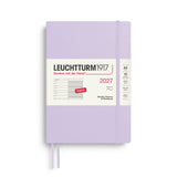 Weekly Planner & Notebook 2027, 12 Months, Ruled, English – Medium (A5) Softcover Lilac