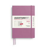 Weekly Planner & Notebook 2027, 12 Months, Ruled, English – Medium (A5) Softcover Dusty Rose