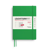 Weekly Planner & Notebook 2027, 12 Months, Ruled, English – Medium (A5) Softcover Spring Leaf