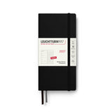 Weekly Planner & Notebook 2027, 12 Months, Dotted, English – Wallet (B6+ x A6) Hardcover Black