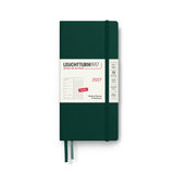 Weekly Planner & Notebook 2027, 12 Months, Dotted, English – Wallet (B6+ x A6) Hardcover Forest Green
