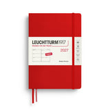 Weekly Planner 2027, 12 Months, English – Medium (A5) Hardcover Cherry