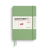 Weekly Planner 2027, 12 Months, English – Medium (A5) Hardcover Sage