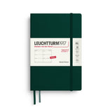 Weekly Planner 2027, 12 Months, English – Paperback (B6+) Hardcover Forest Green