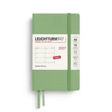 Weekly Planner 2027, 12 Months, English – Pocket (A6) Hardcover Sage