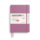 Week Planner 2027, 12 Months, English – Medium (A5) Hardcover Dusty Rose