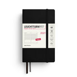 Daily Planner 2027, 12 Months, English – Pocket (A6) Hardcover Black