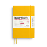 Monthly Planner with Notebook 2027, 16 Months, English – Paperback (B6+) Softcover Sunflower