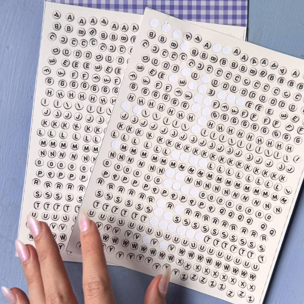 TINY STORE Bead Letter Stickers! (2 sheets, over 800 stickers)