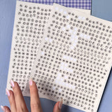 TINY STORE Bead Letter Stickers! (2 sheets, over 800 stickers)