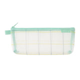 Midori Mesh Pen Case with Gusset - Check Green