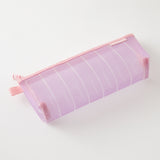 Midori Mesh Pen Case with Gusset - Stripe Purple