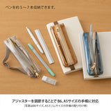 Midori Book Band Pen Case B6-A5 - Navy Clear x Khaki