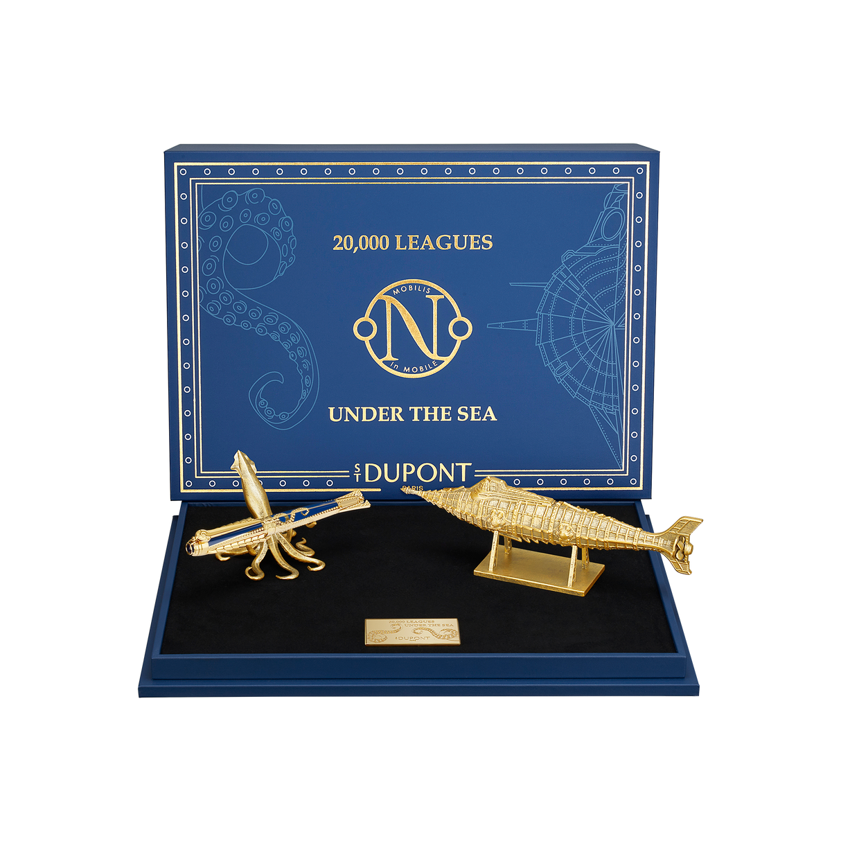 S.T. Dupont 20,000 Leagues Under the Seas Writing Instrument Set - Blue Gulf Stream