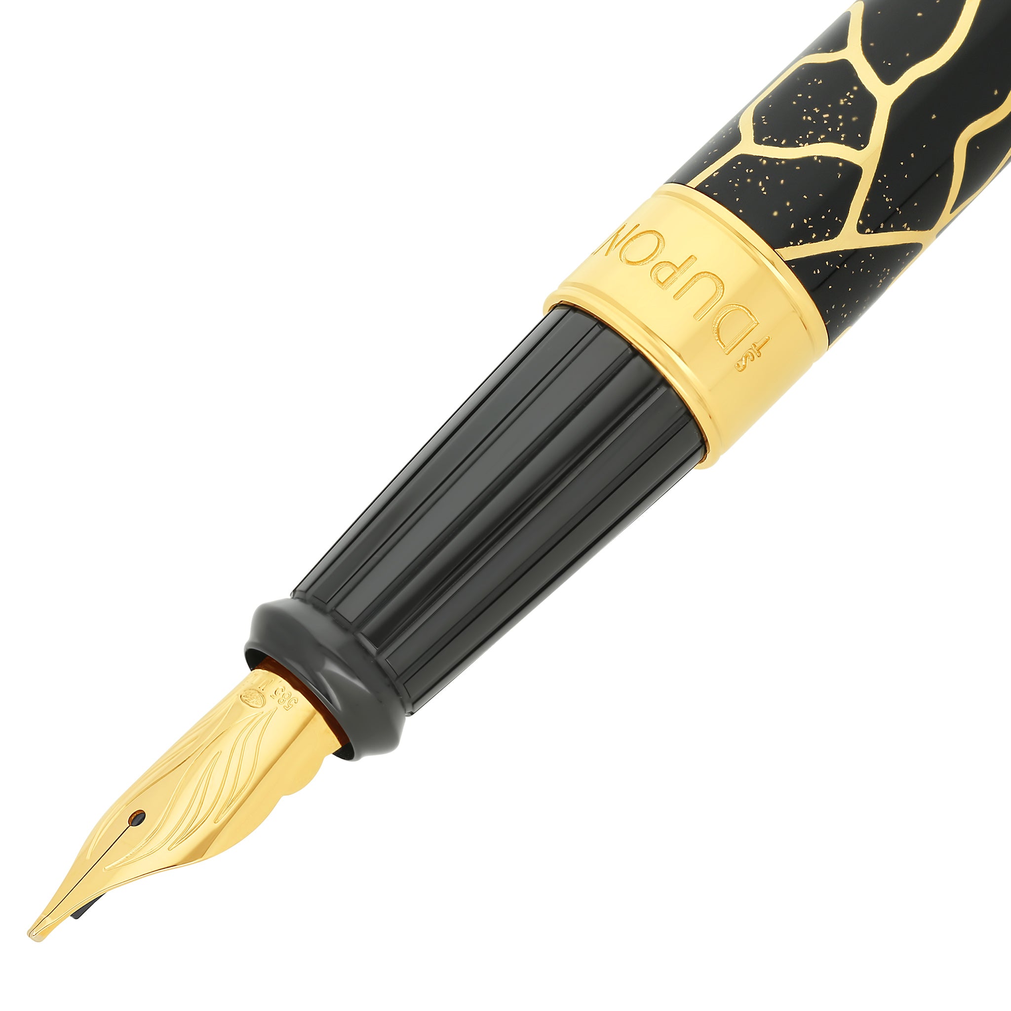 S.T. Dupont 万年筆 ラインD ブラック✕ゴールド S.T. Dupont Fender Line D Large Fountain Pen - Black – Atlas