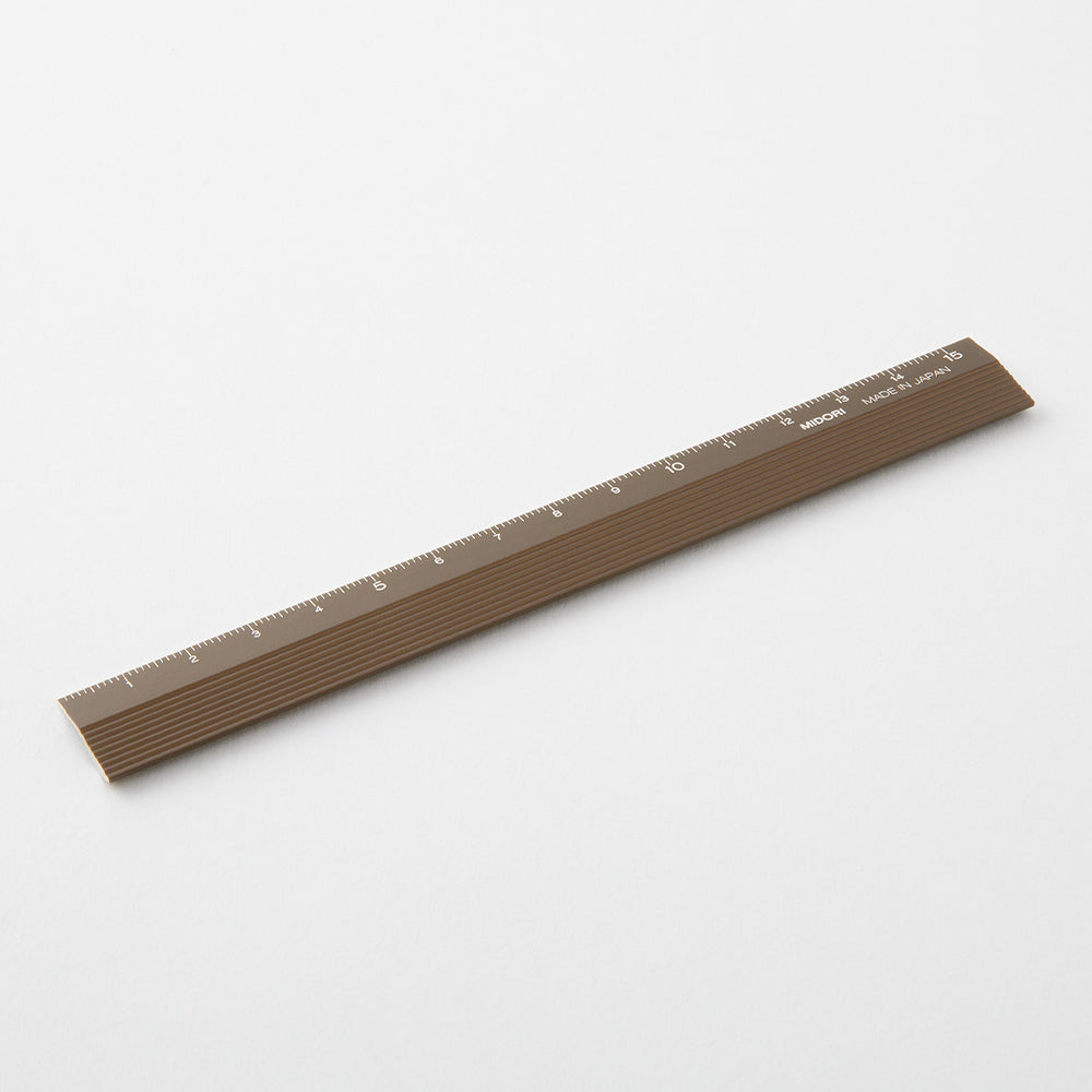 Midori Aluminum Ruler 15cm - Brown