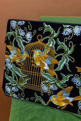 CoraCreaCrafts Bird Embroidered Notebook & Pouch