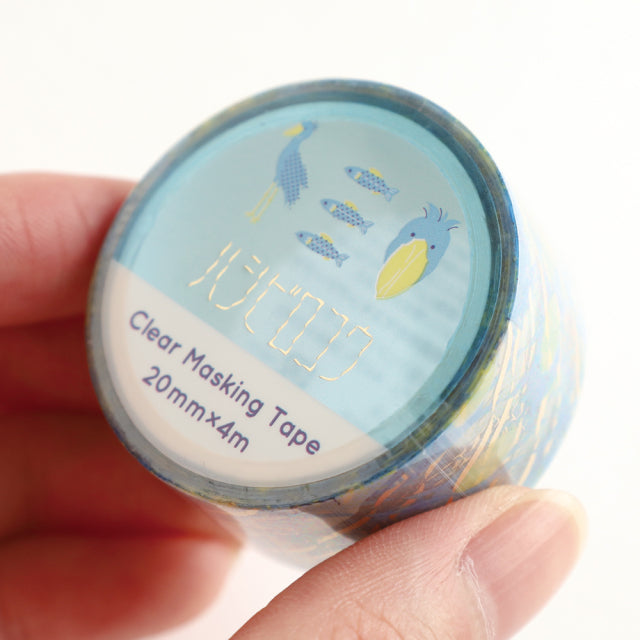 Green Flash Animal Department Store Gold Foil Clear Masking Tape - Shoebill