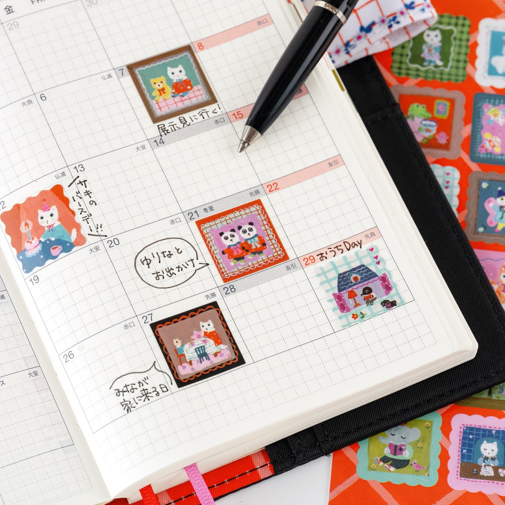 Hobonichi Stickers - Yumi Kitagishi: Daily Life of White Cat