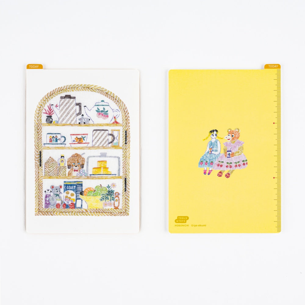 Hobonichi Pencil Board for A6 Size - iyo okumi: Happy Tea Time - Teapot Shelf