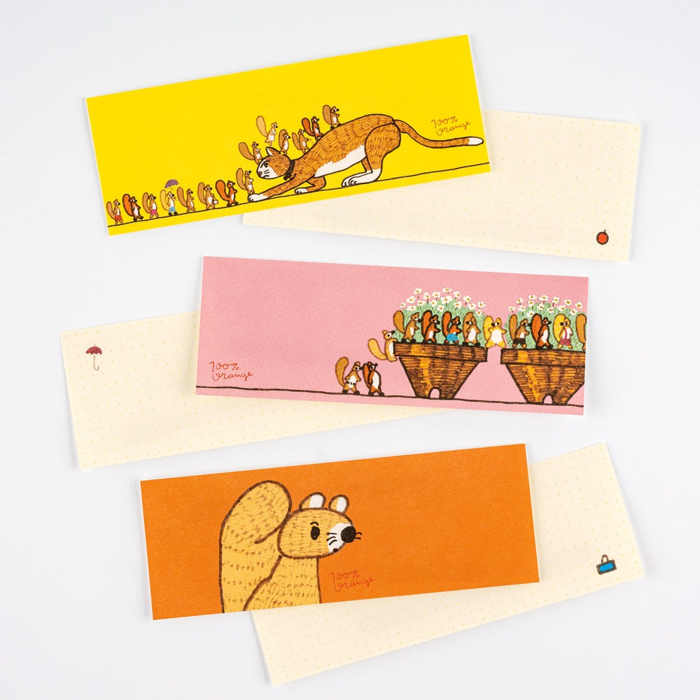 Hobonichi Letter Set - 100%ORANGE: Squirrel’s Moving Day