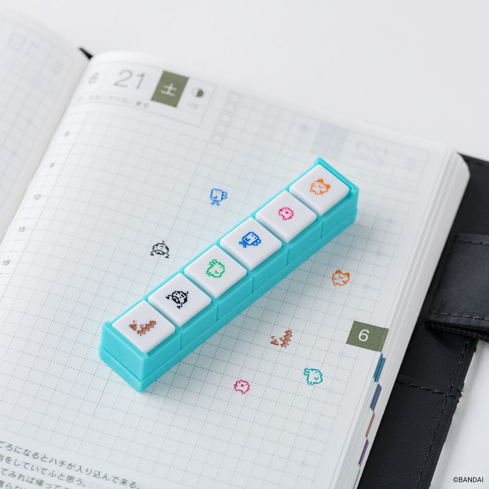 Hobonichi x Kodomo no Kao Pochitto6 Push-Button Stamp - Tamagotchi