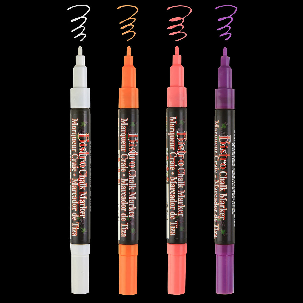 Bistro Chalk Fine Point Markers - Fluorescent H - Set of 4