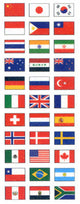 Okuyama & Co Transfer Stickers - Sparkly National Flags