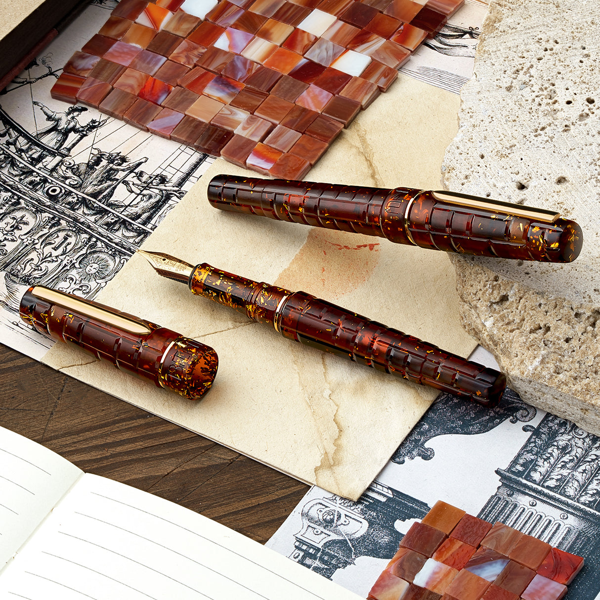 Benu Tessera Fountain Pen - Sunstone