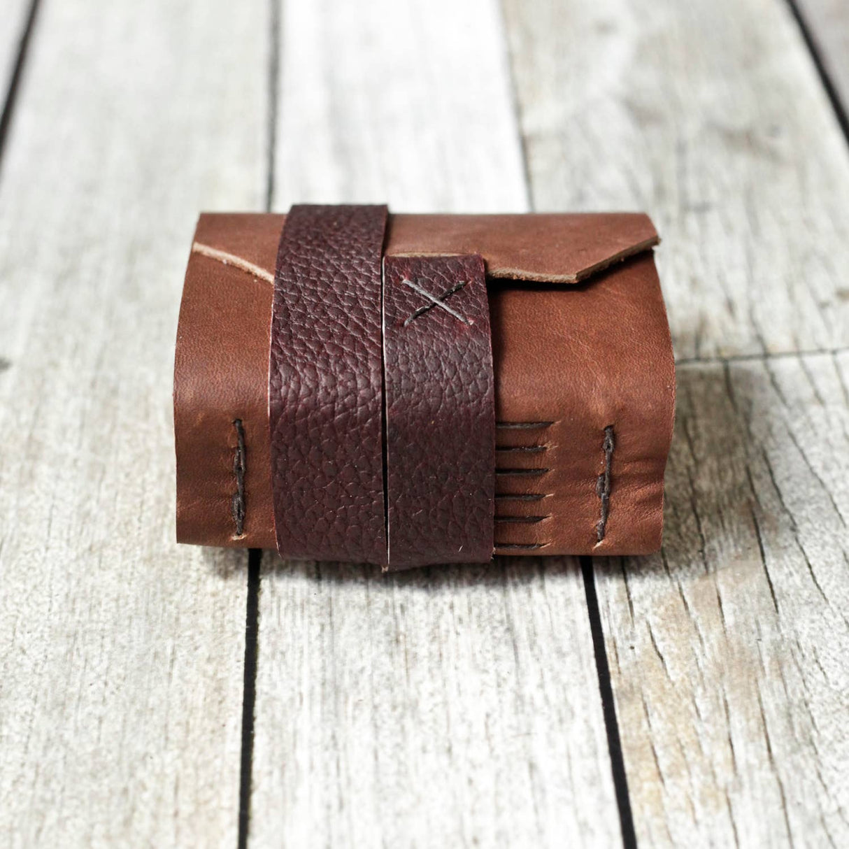 Chunky Leather Travel Journal: Bright White