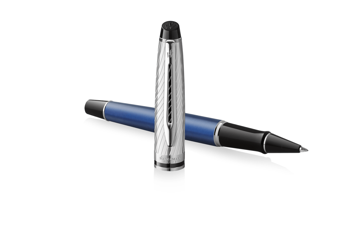 Waterman Expert Deluxe Rollerball Pen - Metallic Blue Lacquer