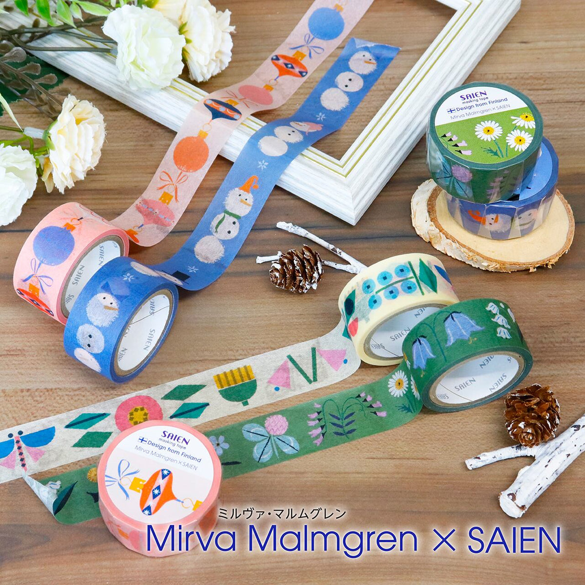 Kamiiso Washi Tape - Mirva Malmgren - Flowers for the Nightless Night