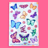Butterflies and Moths Vinyl Sticker Sheet