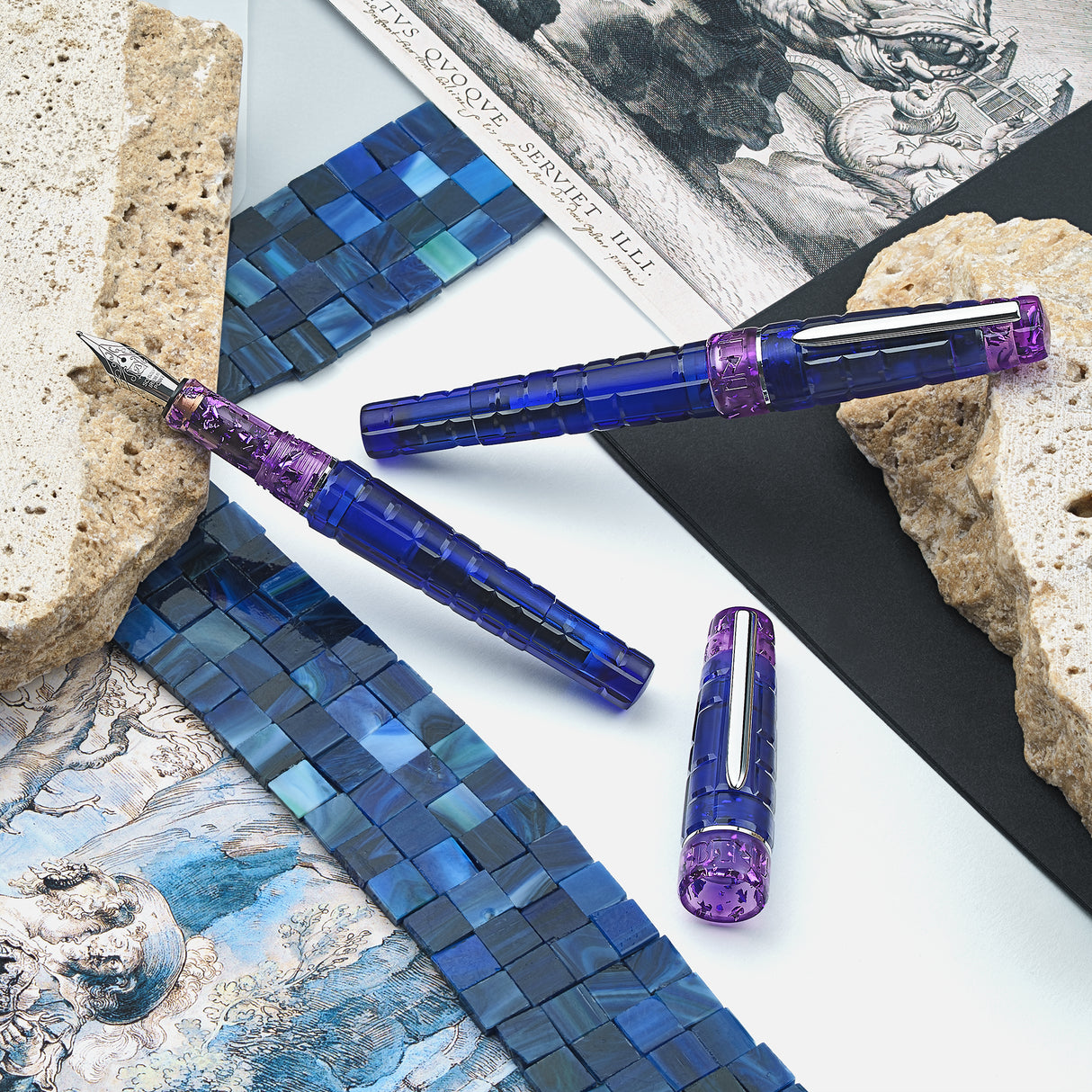 Benu Tessera Fountain Pen - Tanzanite