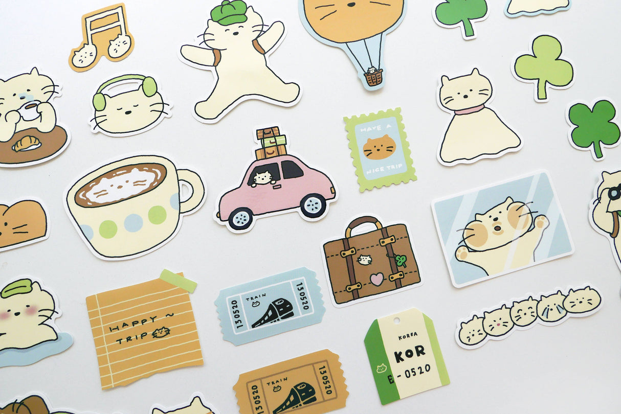 Suatelier Design Stickers - Cat's happy trip