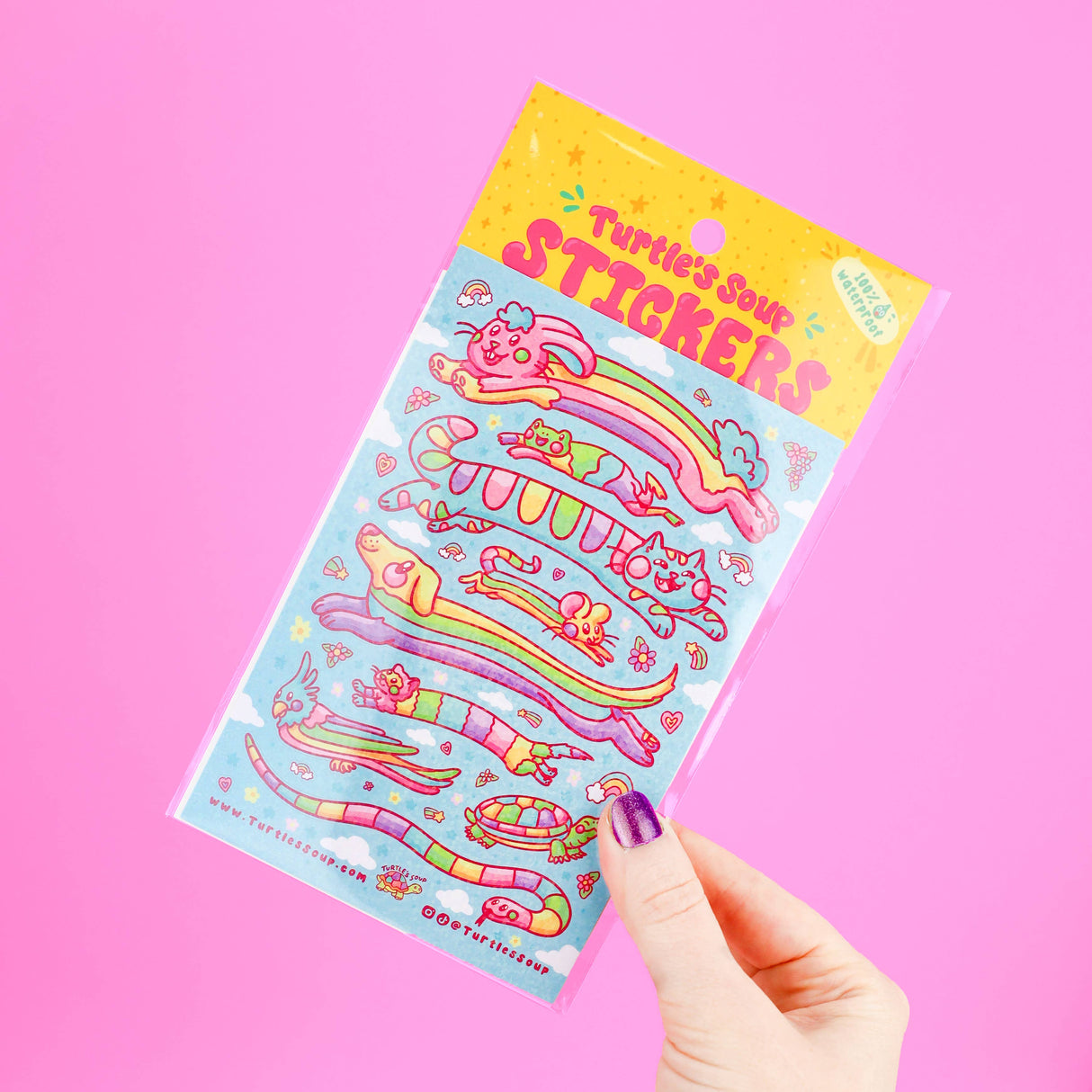 Rainbow Animals Vinyl Sticker Sheet